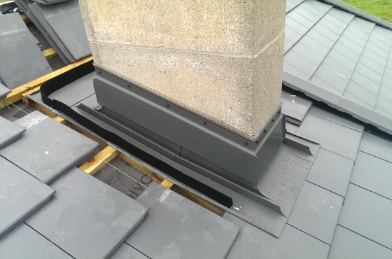 Chimney instalation in Minster roof tiles